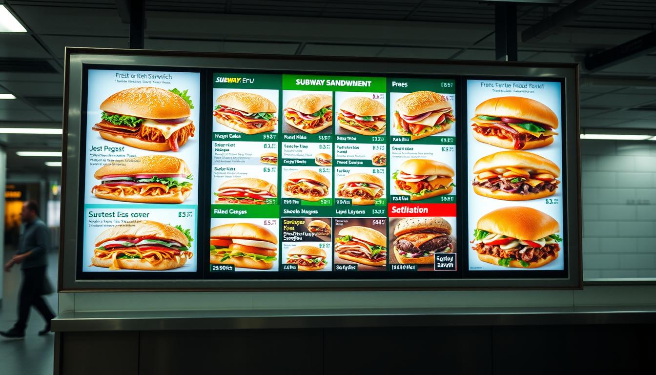 subway sandwich menu